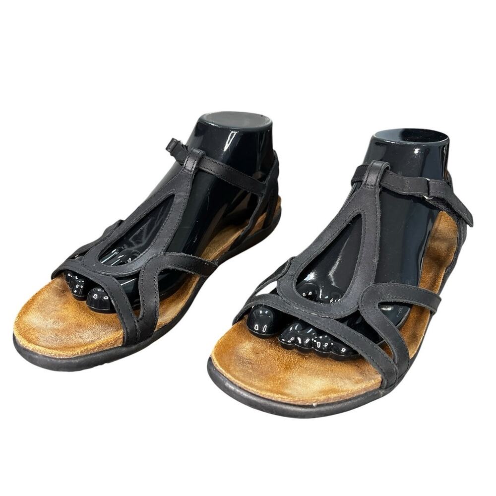 NAOT Women’s Dorothy Black Strappy Leather Sandal Size 41 US 10 - Picture 6 of 11